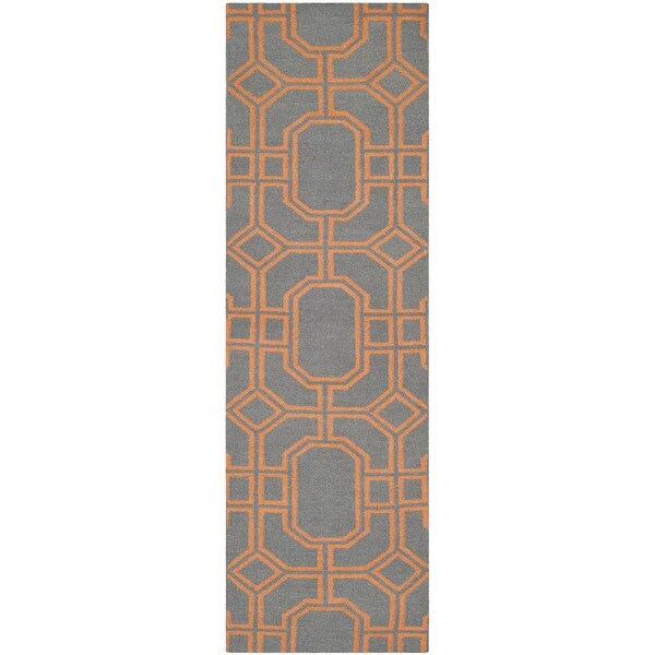 Shop Safavieh Handwoven Moroccan Reversible Dhurries Blue/ Orange Wool