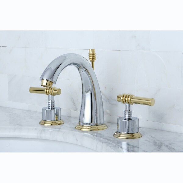 Widespread Chrome/ Polished Brass Bathroom Faucet Other Plumbing