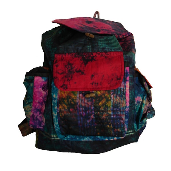Handcrafted Silk Tie dye Back Pack (Nepal) Backpacks/Luggage