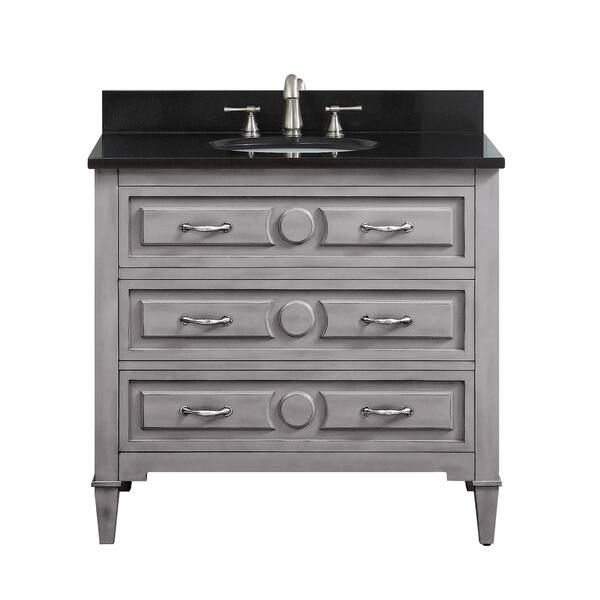 Avanity Kelly 36 Inch Vanity In Grayish Blue With Sink And Top 8430585 Black Granite Avanity Kelly 36 Inch Vanity In