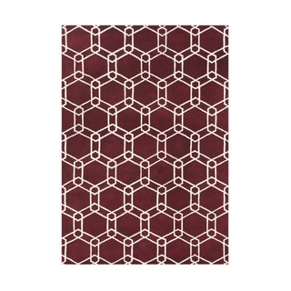 Alliyah Handmade Marron New Zealand Blend Wool Rug (5 x 8