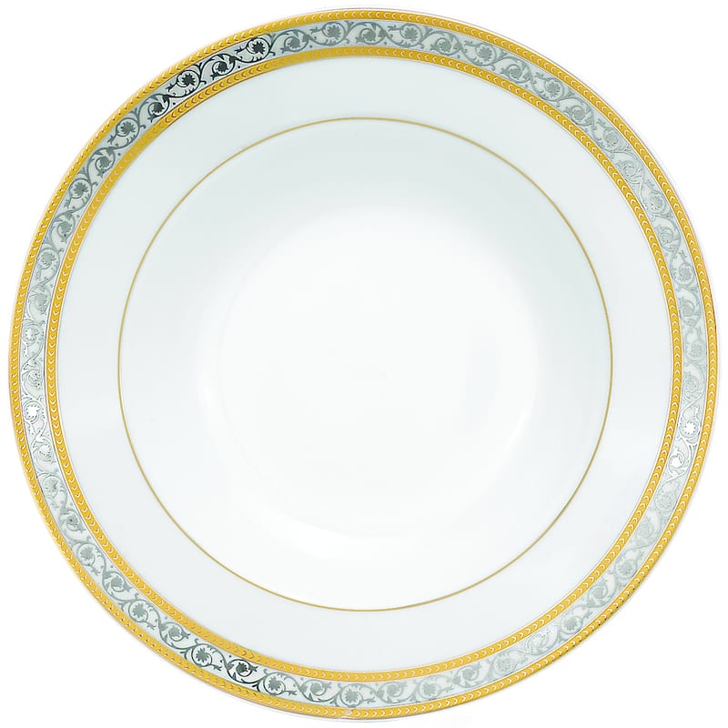 Silver and Gold Accent Porcelain Dinnerware Set of 54