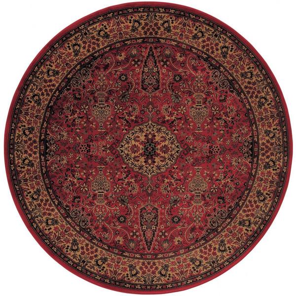 Delta Linsey Crimson Round Area Rug - 5'3" round