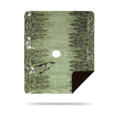 Denali Howling Wolves/Chocolate Blanket - 60x70