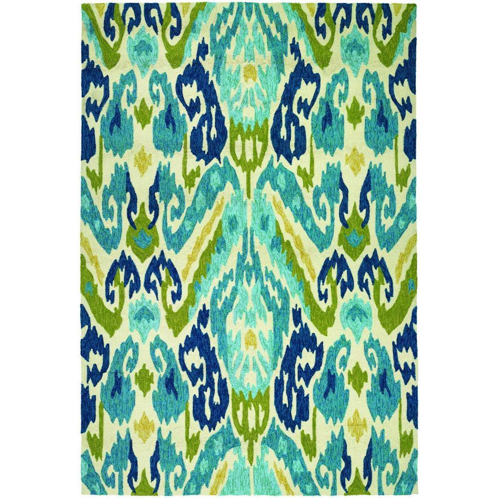 Covington Delfina/ Azure lemon Hand hooked Area Rug (8 X 11)