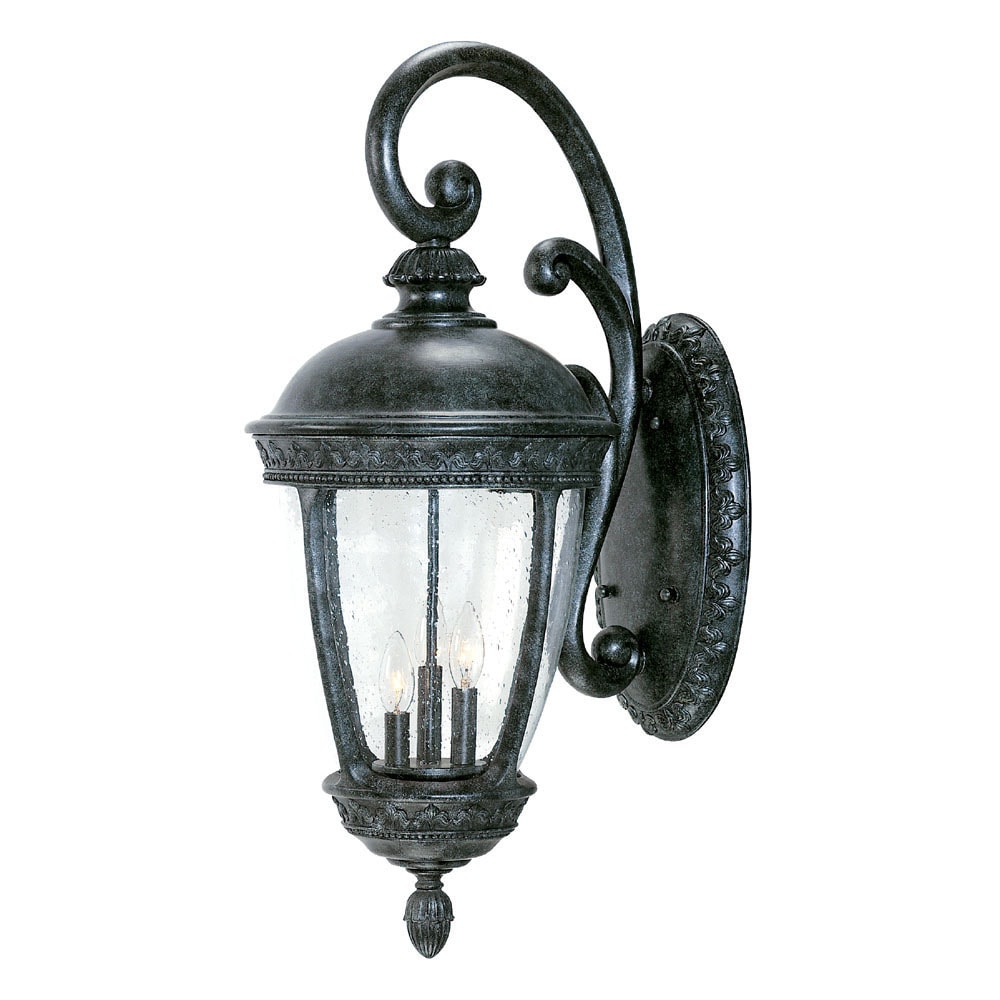 Fleur de lis Collection Wall mount 3 Light Outdoor Stone Light Fixture