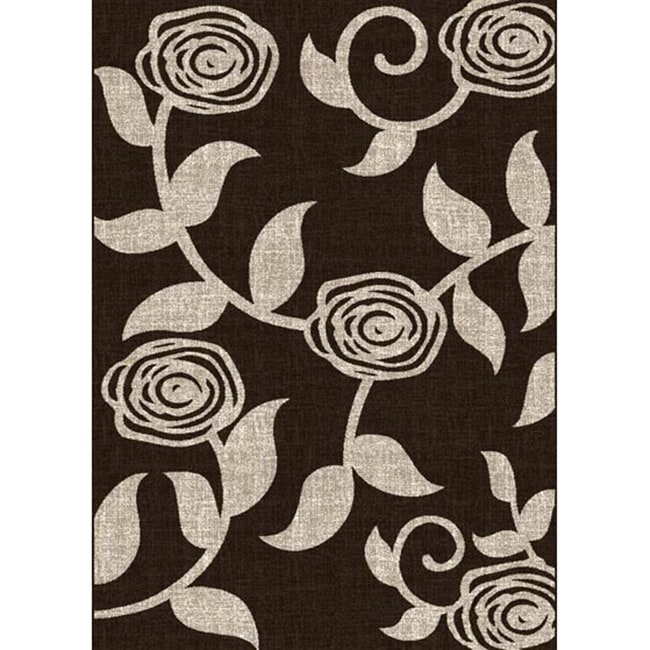 Lexington Chocolate 438 Flower   Vine Design Rug (5 X 7)