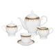 preview thumbnail 3 of 4, Lorren Home Trends Gold and Blue Accent 57-piece Porcelain Dinnerware Set