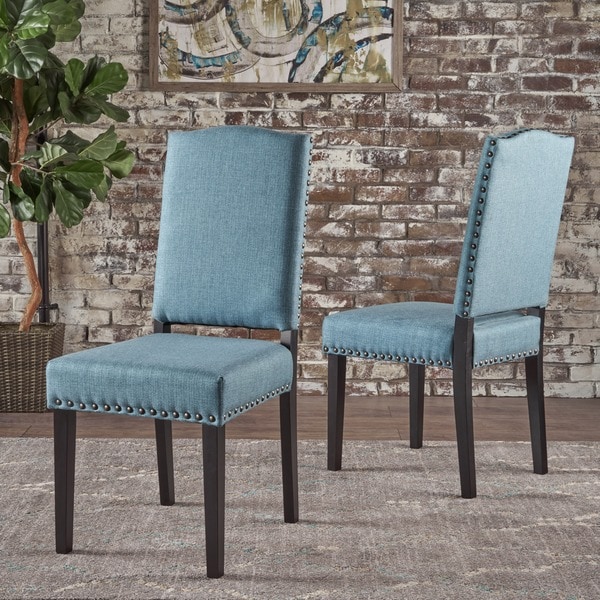 Studded upholstered dining chairs hot sale