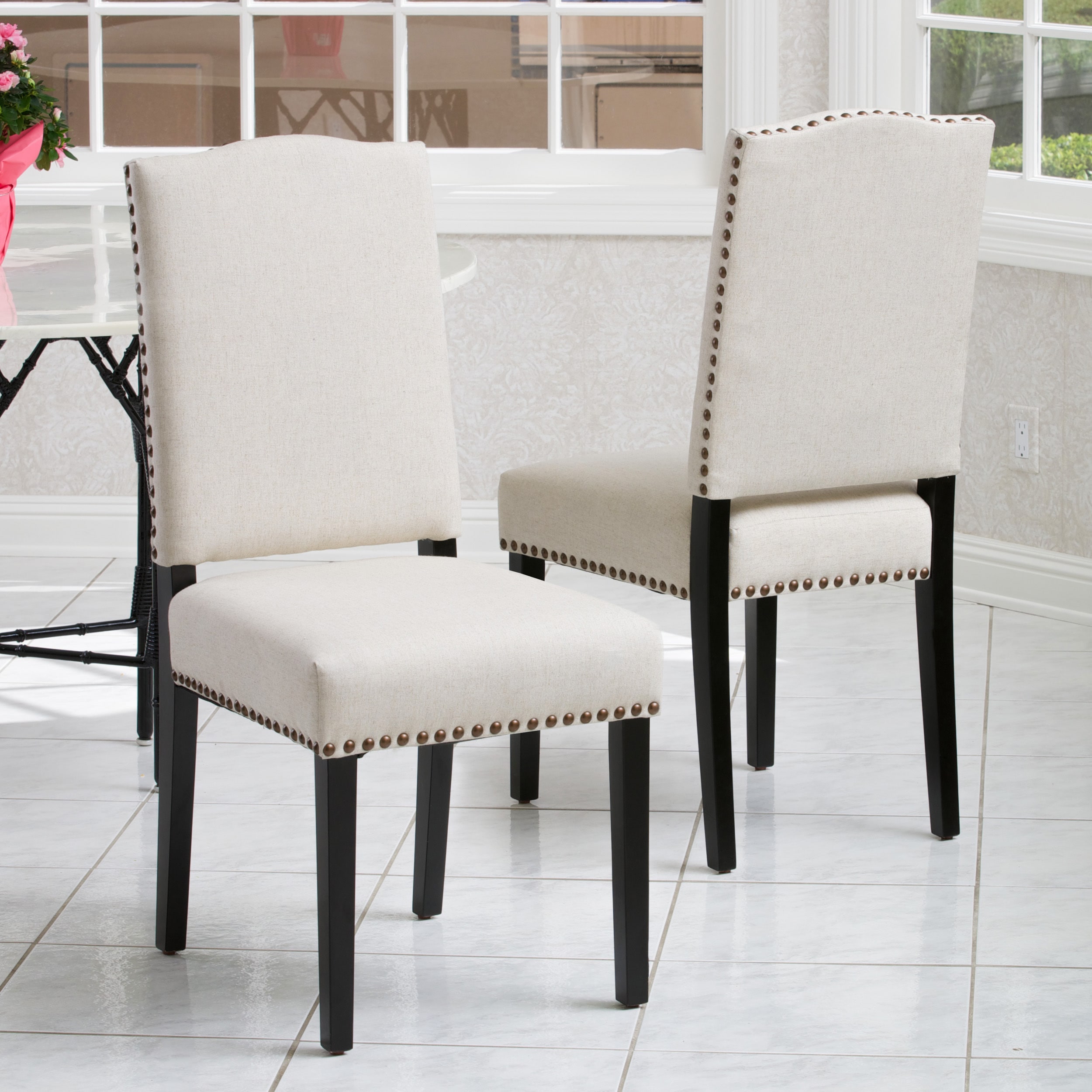 Christopher Knight Home Brunello Beige Fabric Dining Chairs (set Of 2)