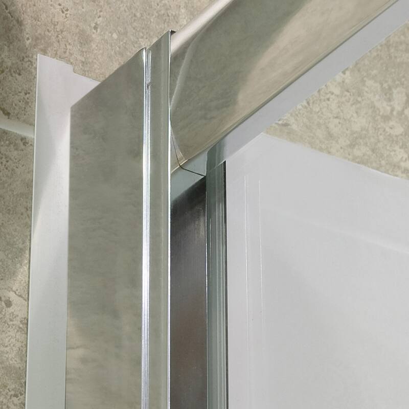 DreamLine Visions 32 in. D x 60 in. W x 76 3/4 in. H Sliding Shower Door, Shower Base and Backwall Kit - 32" x 60" - 32" x 60"