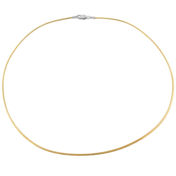 Shop Fremada 14k Two-tone Gold 1.5-mm Reversible Omega Necklace (16 ...