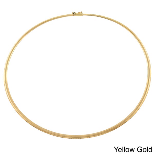 Fremada 14k Gold 3 mm Omega Necklace (16 inch) Fremada Gold Necklaces