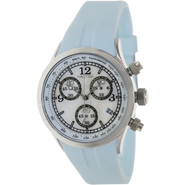 Nautica Womens A17537L White Dial Blue Resin Quartz Watch   15727978