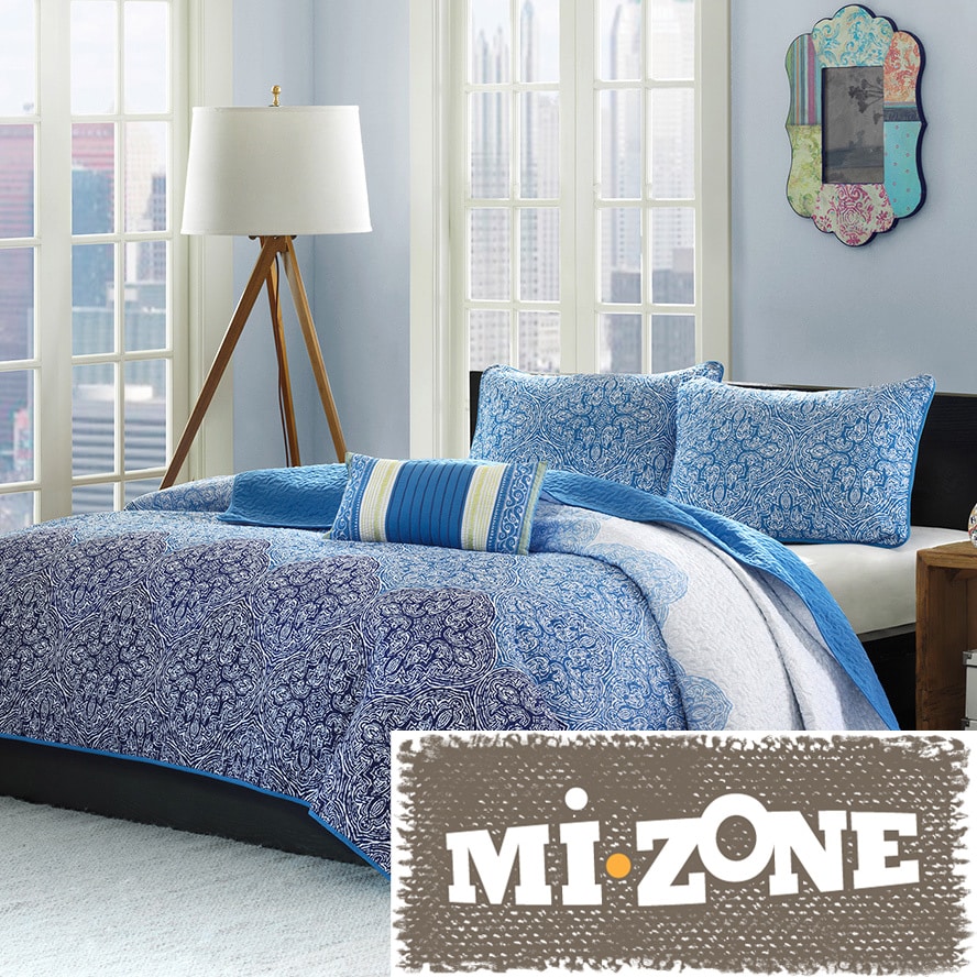 Jla Home Mizone Calypso 4 piece Quilt Set Blue Size Twin