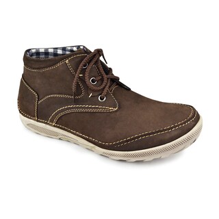 Muk Luks Men's 'Brandon' Coffee Leather Lace-up Casual Shoes ...