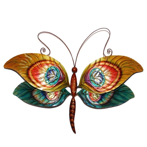 Handmade Peacock Dragonfly Wall Art