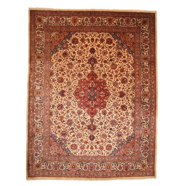 Herat Oriental Persian Hand-knotted Mashad Wool Rug - 9'9 x 12'5