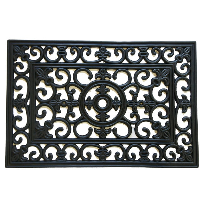 Rubber Cal Blooming Flowers Cast Iron Doormat