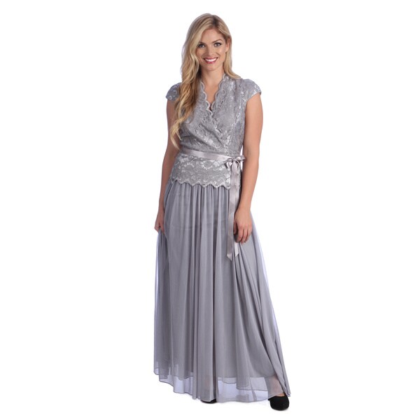 Shop Alex Evenings Women's Silver 2-piece Evening Dress - Free Shipping ...