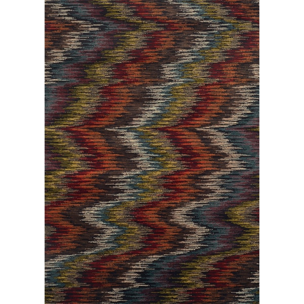 Modern Ikat Multi/ Black Rug (7'10 x 10')
