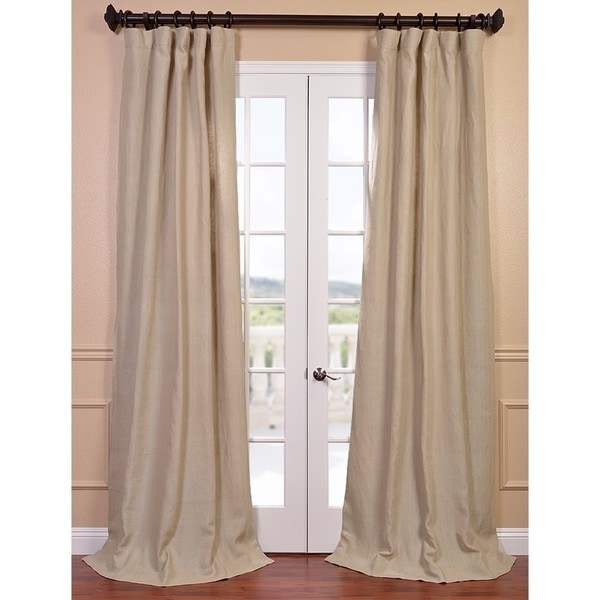 Shop Exclusive Fabrics Natural French Linen Lined Curtain Panel - Free ...