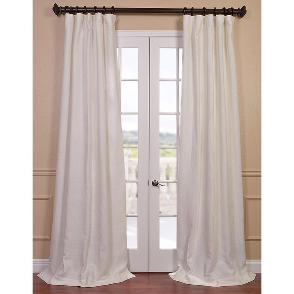 Shop Exclusive Fabrics Ivory French Linen Lined Curtain Panel - Free ...
