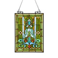 RADIANCE Goods Tiffany-Style Victorian Design Window Panel 18" X 25