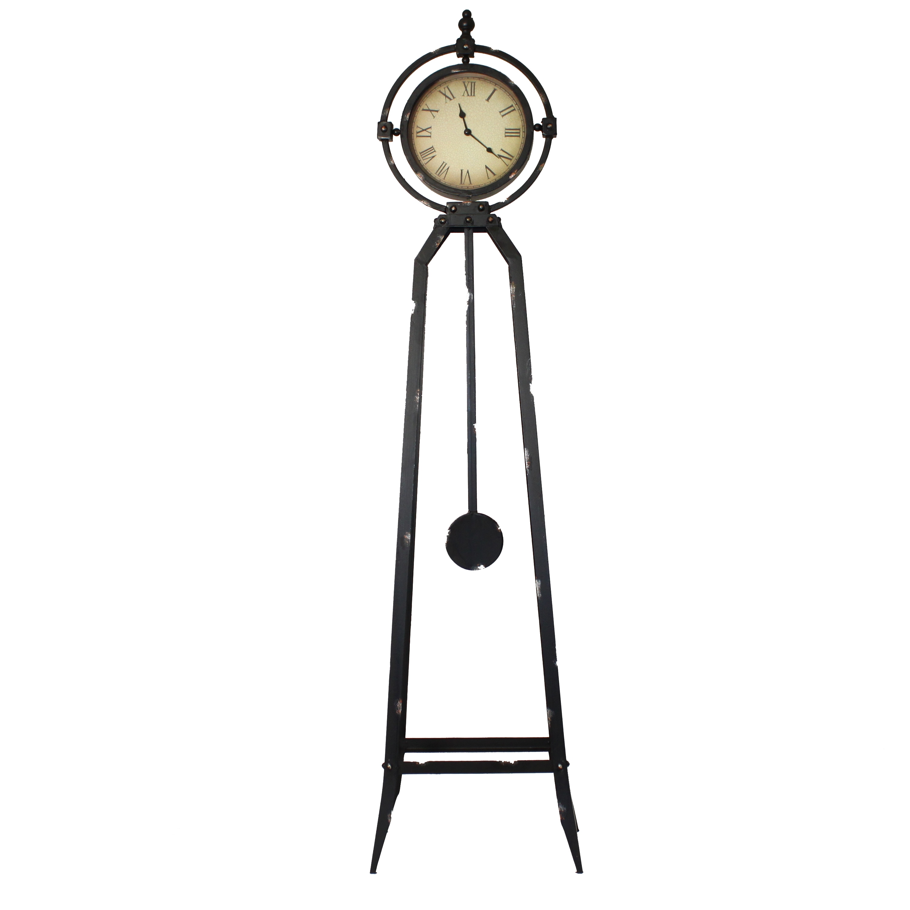 Dakota 57 inch Rustic Metal Stand Floor Clock