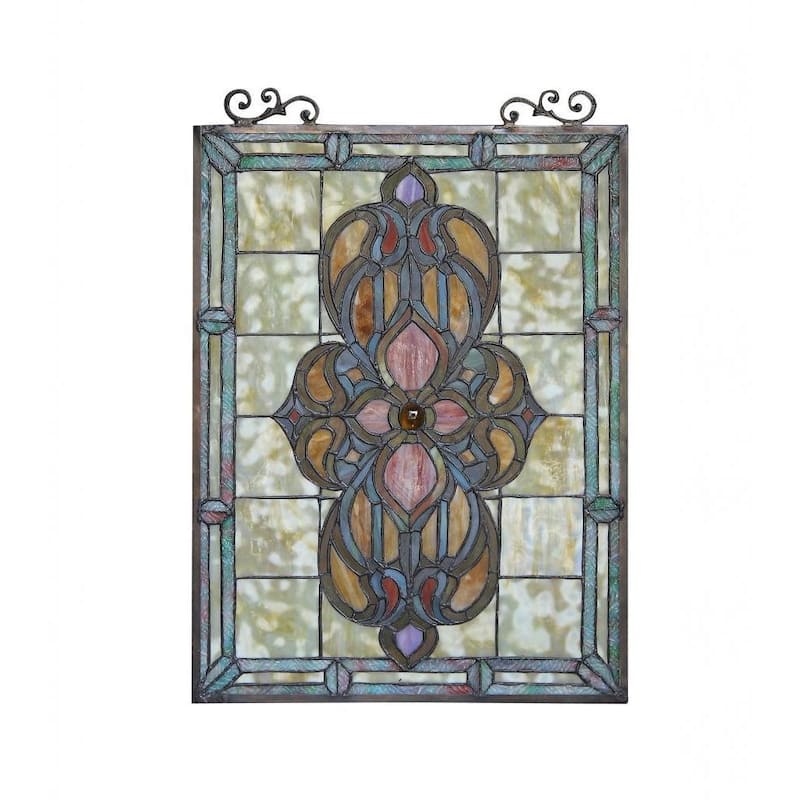 Chloe Tiffany Style Victorian Design Window Art Glass Panel