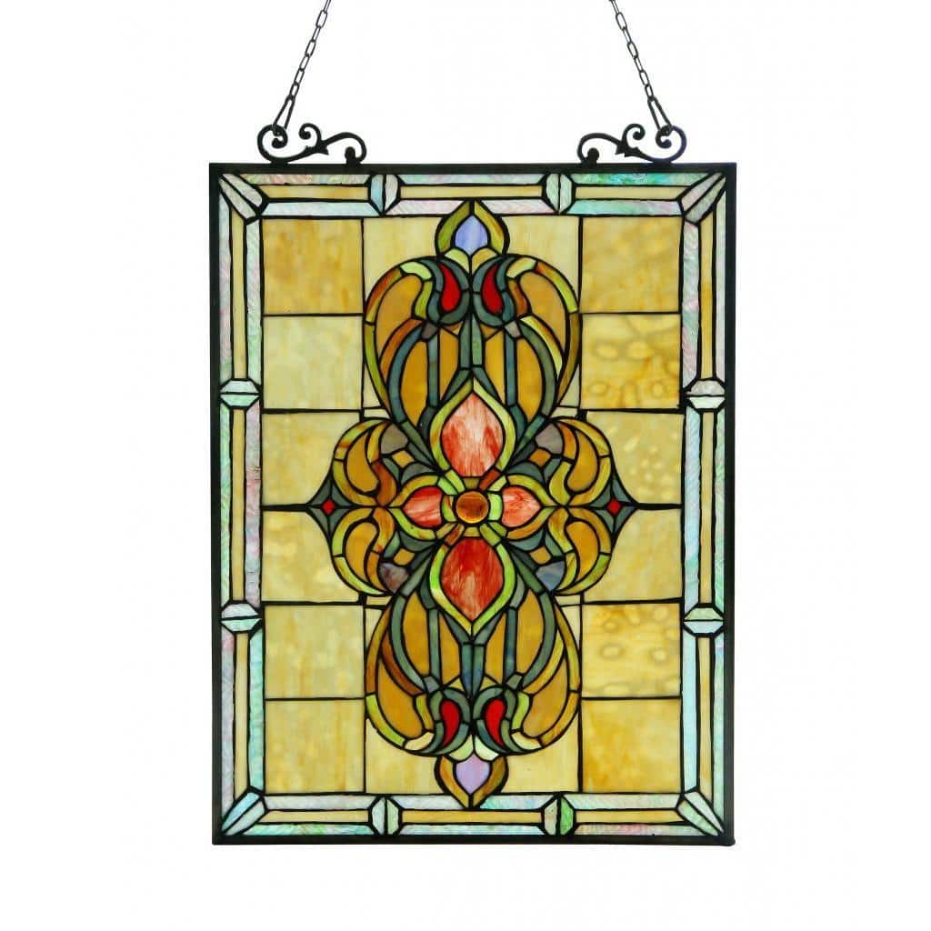 Chloe Tiffany Style Victorian Design Window Art Glass Panel