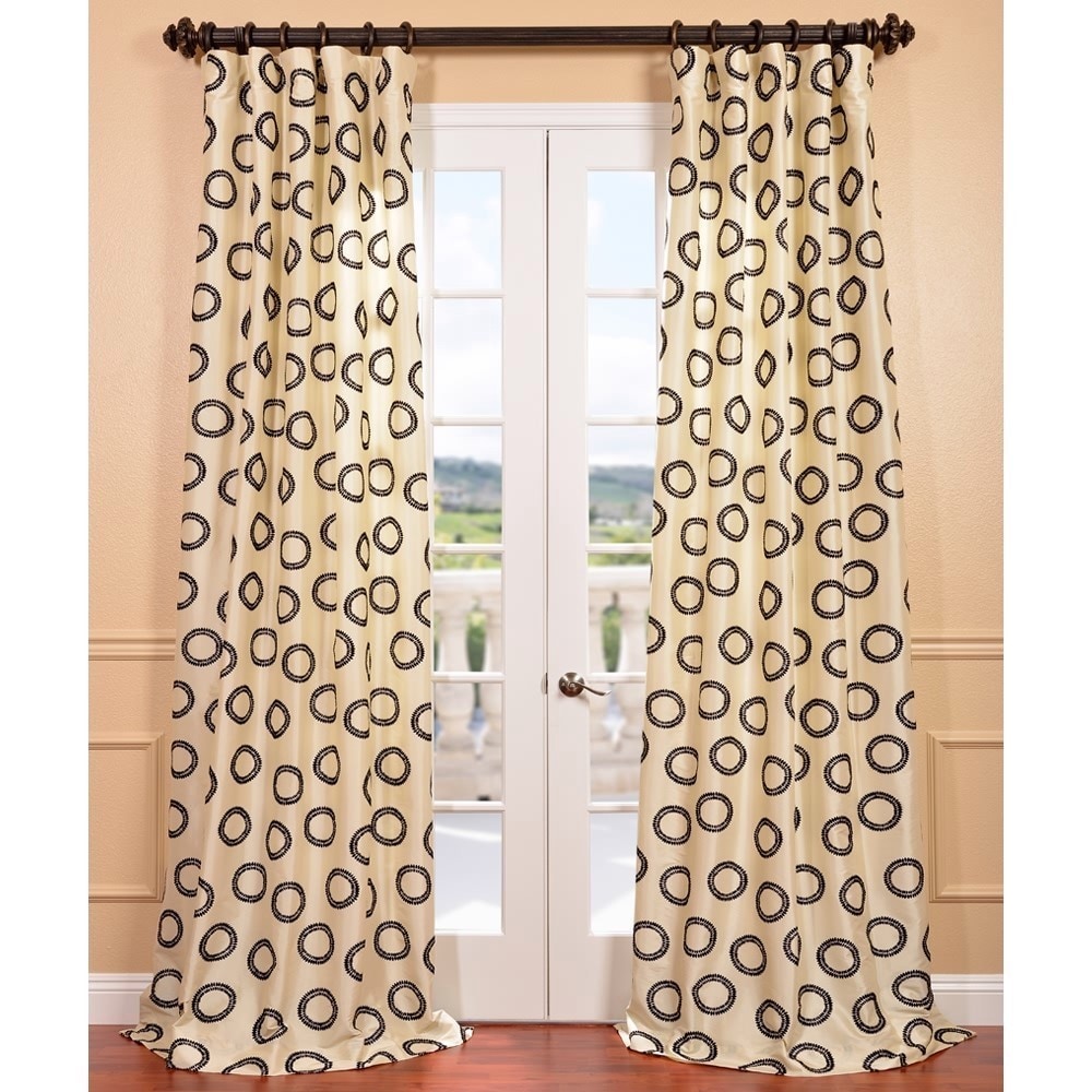 Luna Winter Flocked Faux Silk Curtain