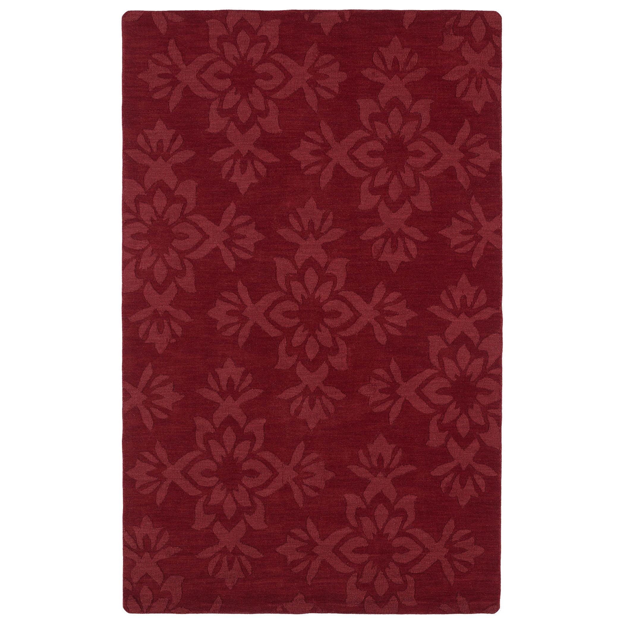 Trends Red Damask Wool Rug (8 X 11)