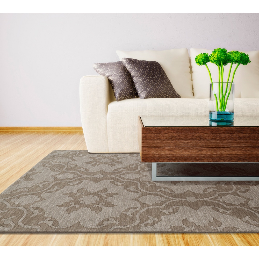 Trends Light Brown Medallions Wool Rug (2 X 3)