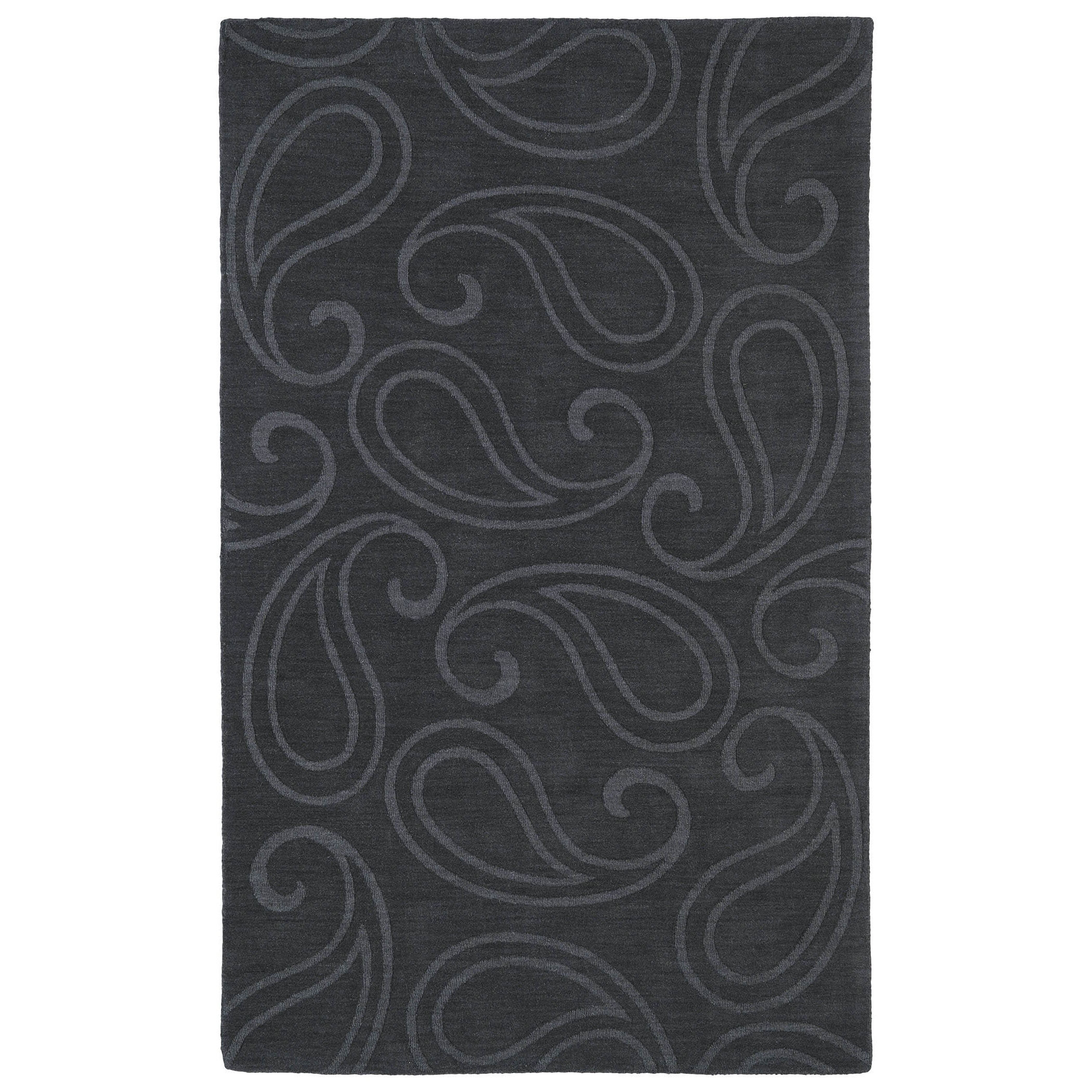 Trends Charcoal Paisley Wool Rug (36 X 56)