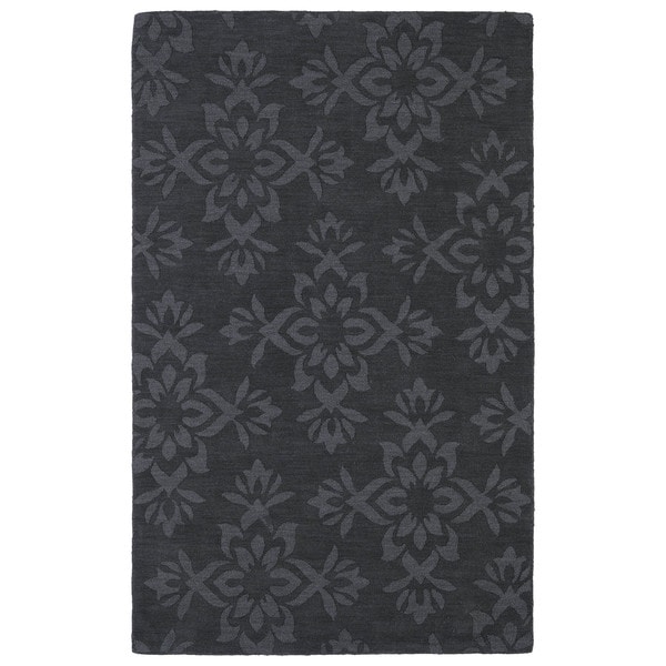 Trends Charcoal Damask Wool Rug