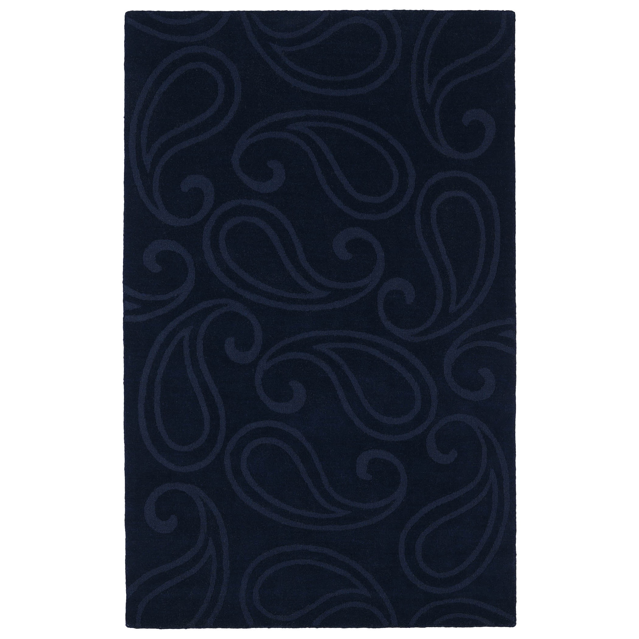 Trends Navy Paisley Wool Rug (80 X 110)