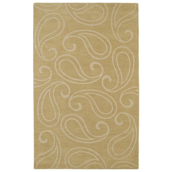 Trends Yellow Paisley Wool Rug (3'6 x 5'6) 3x5   4x6 Rugs