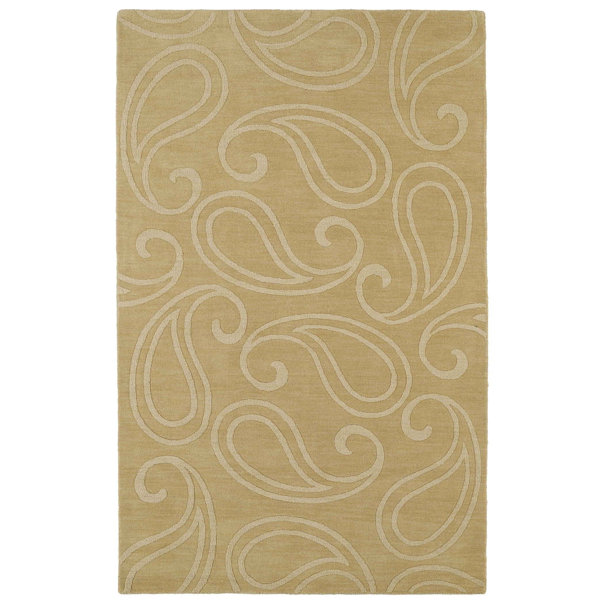 Trends Yellow Paisley Wool Rug (36 X 56)