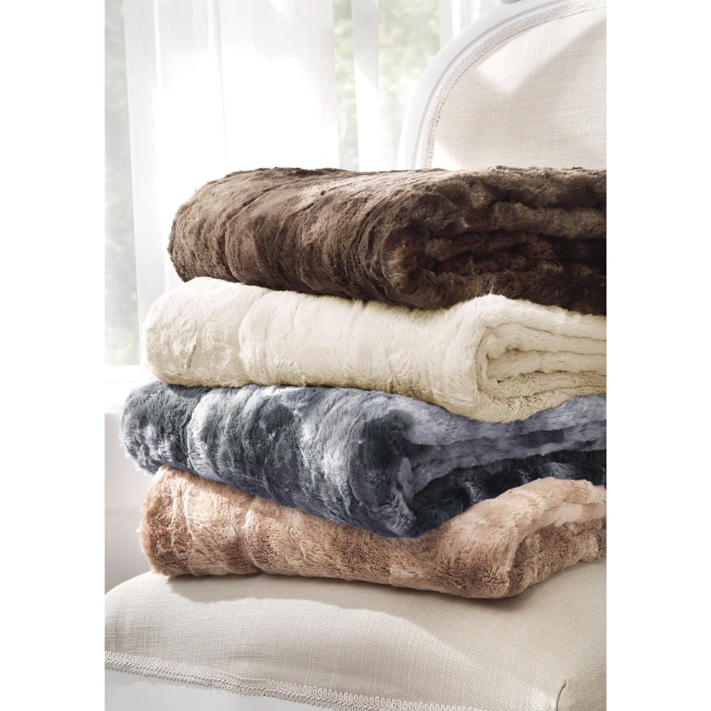 Brielle Home® Faux Fur Reversible Blanket