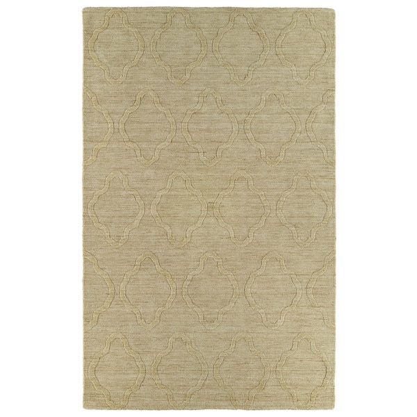 Trends Yellow Prints Wool Rug (9'6 x 13'6)