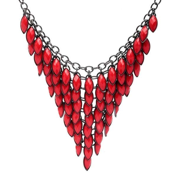 Colored Feceted Lucite Bib Necklace