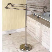 Shop Brushed Nickel Pedestal Iron Construction Towel Rack ...