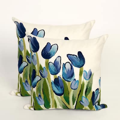 Liora Manne Set of Two Scattered Tulips 20-inch Throw Pillow (Set of 2)