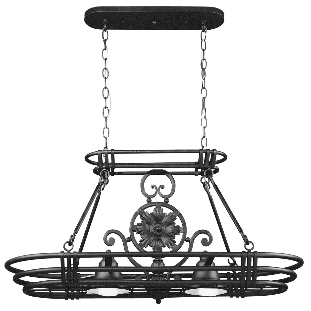 Dorada 2 light Black Pot Rack