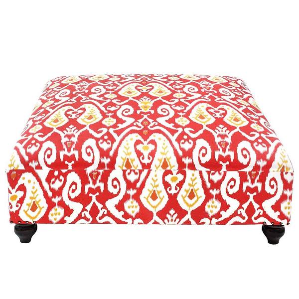 Shop Handmade Multicolored and Red Eloise Ottoman (India) Free