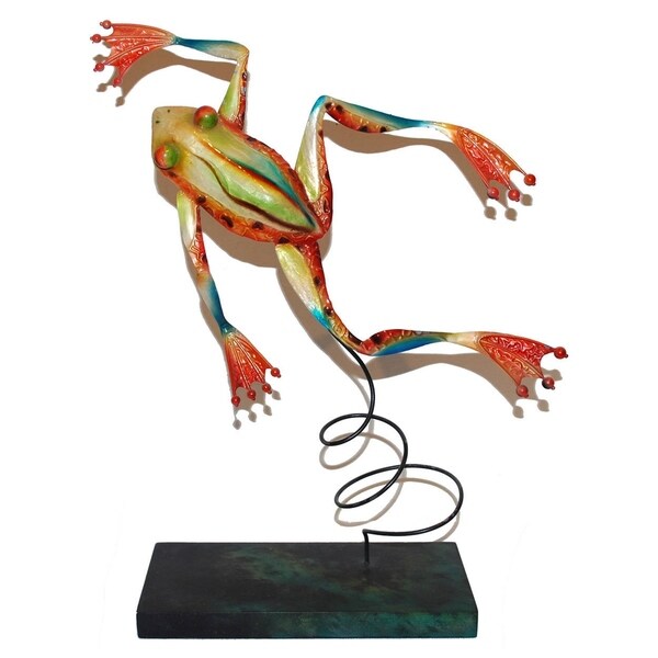 Handmade Red Metal Standing Frog (Philippines)