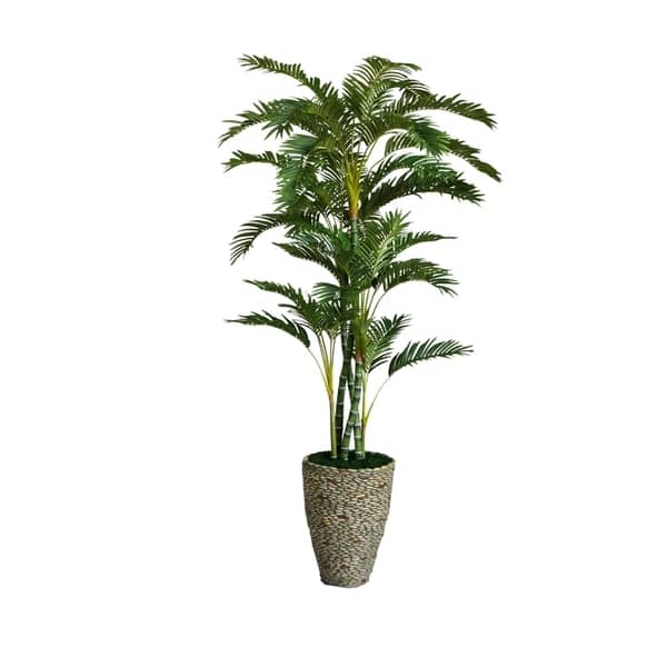 Vintage Home 86-inch Tall Palm Tree in Fiberstone Planter - 85.5