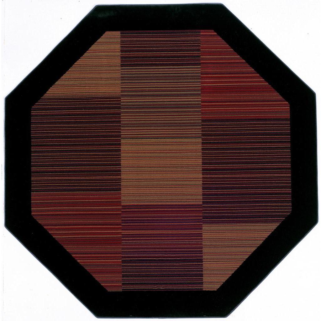 Everest Hamptons/multi Stripe 710 Octagon Rug (BlackSecondary colors Crimson, Dark Paprika, Deep Clay, Spiced Pumpkin & Terra CottaPattern StripesTip We recommend the use of a non skid pad to keep the rug in place on smooth surfaces.All rug sizes are a