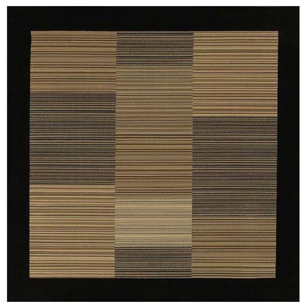 Everest Hamptons/Multi Stripe-Black Square Rug - 3'11" square
